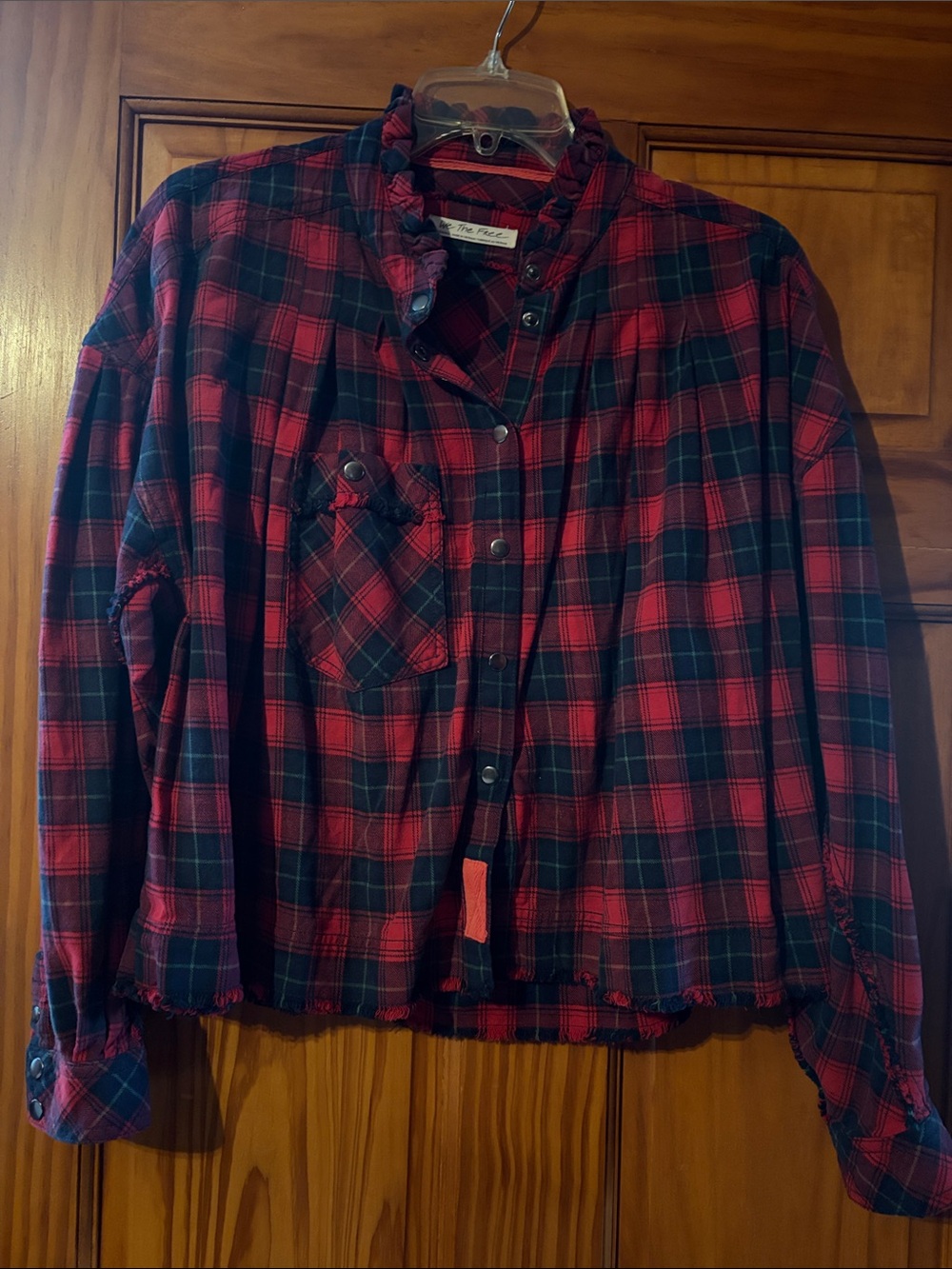 Free People plaid flannel top
